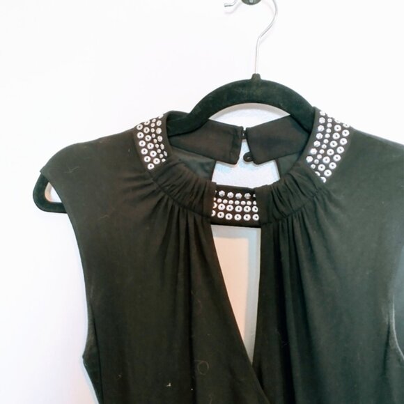 Cache little black dress with silver beaded detail along the neck and cutout det - Picture 5 of 8